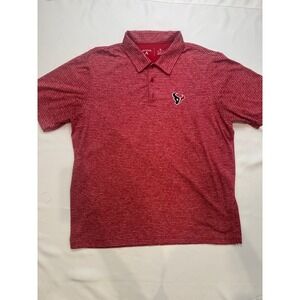 Antigua Houston Texans Polo Mens XL Red Heathered Stripe Excellent NFL Shirt